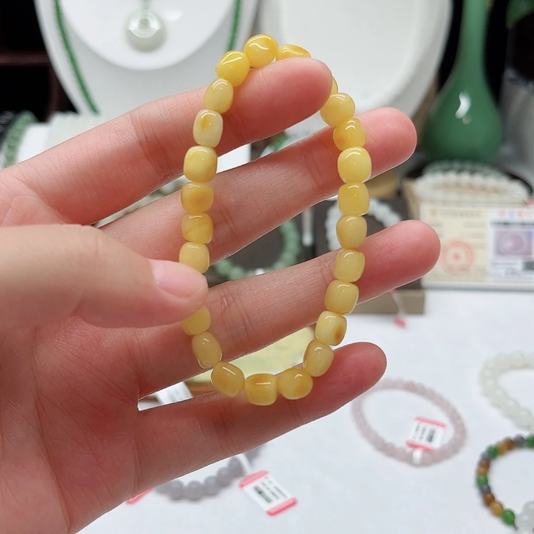 手链蜜蜡未镶嵌方*蜜蜡