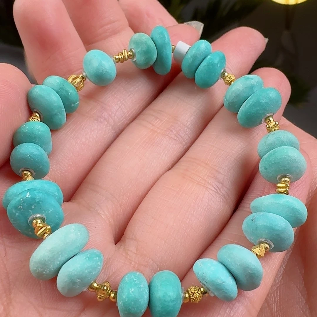 绿松石珠宝奇石18K金镶嵌