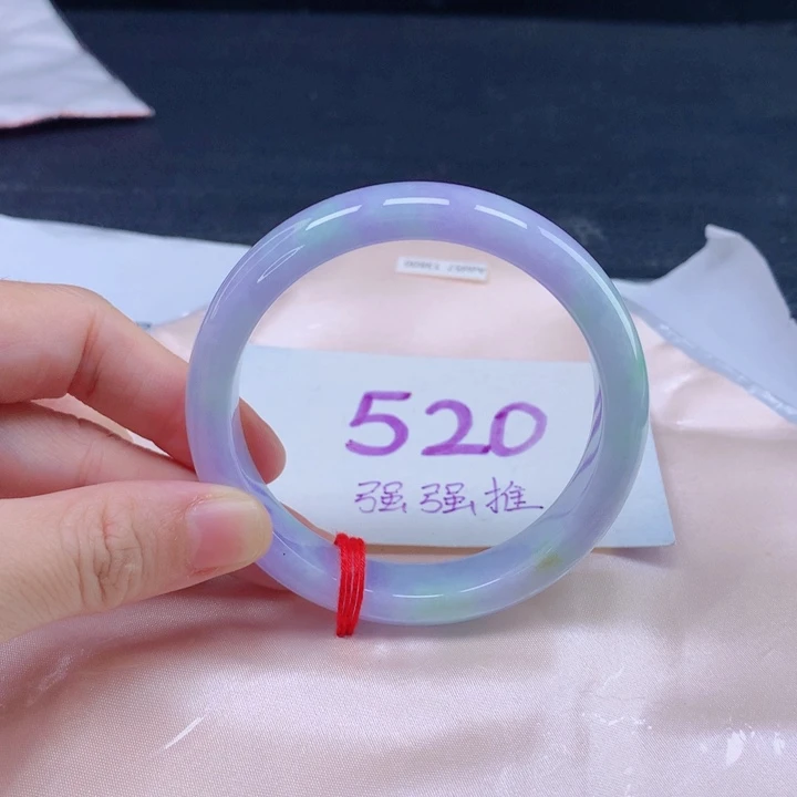 翡翠未镶嵌手镯春彩5868685