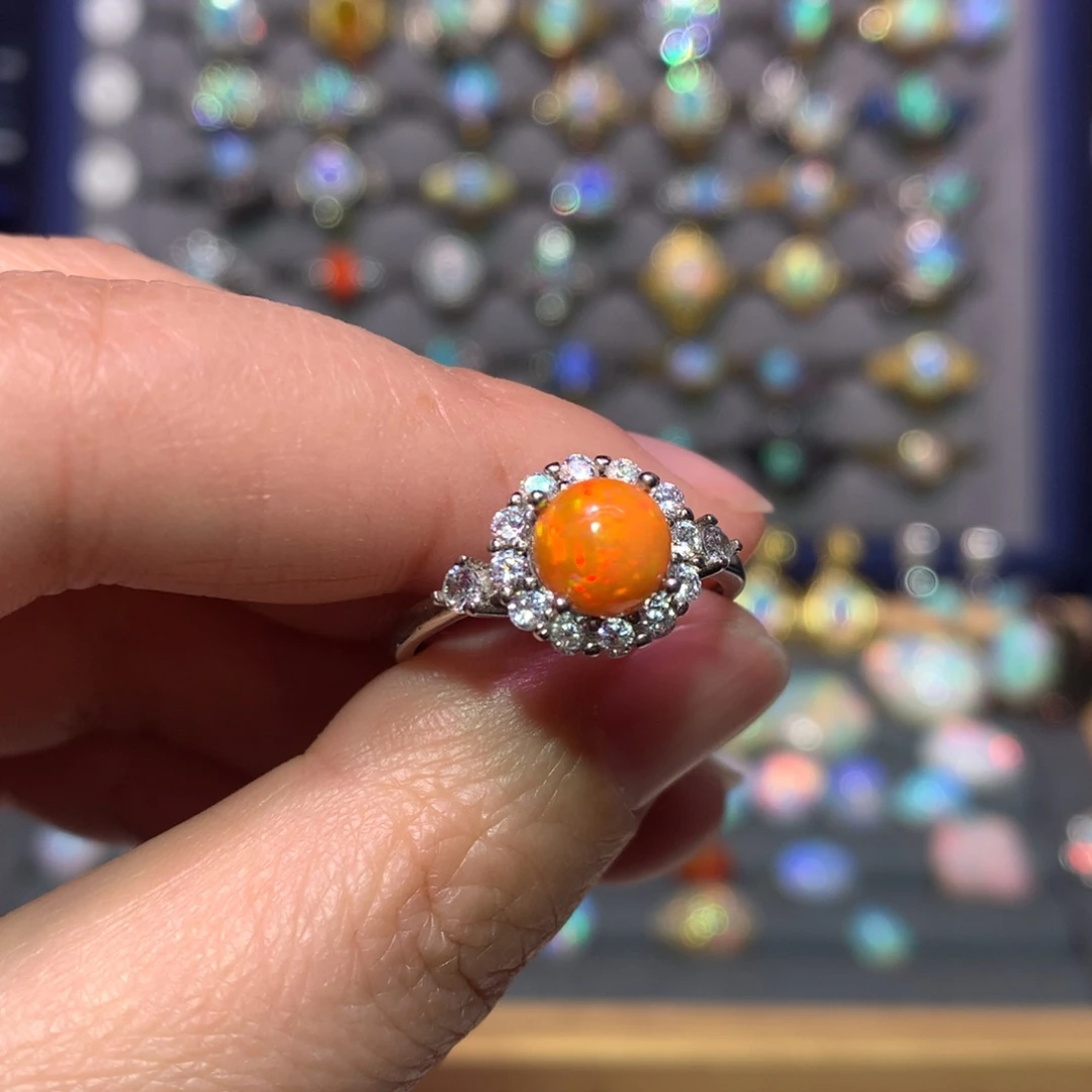 银S925镶嵌欧泊戒指款式