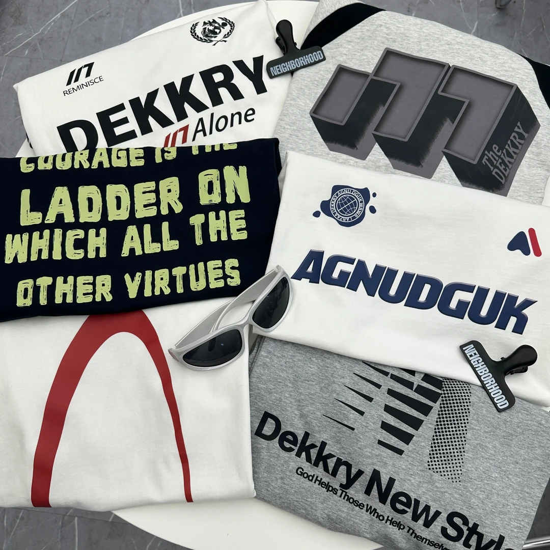 【001-050】美式潮牌ins简约百搭字母印花短袖宽松2024夏秋季衣T恤