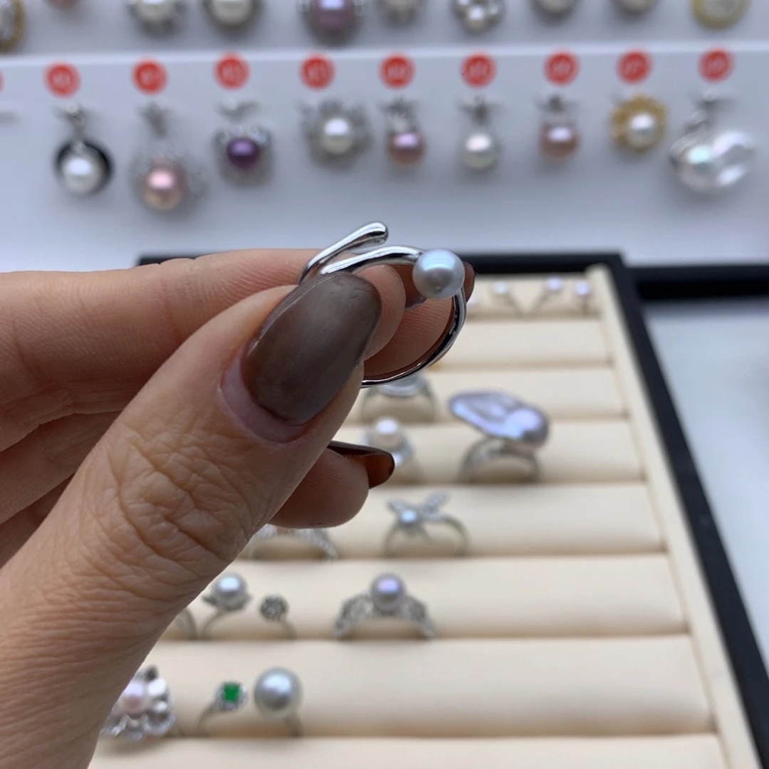 海水珍珠戒指合金三**?