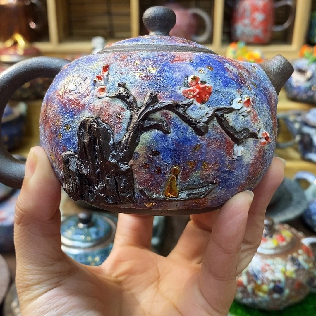 粗陶柴烧志野茶器