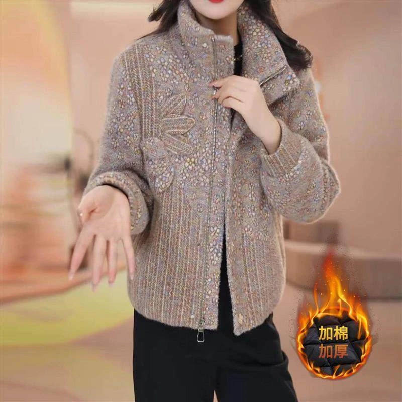 小香风棉服外套女冬季2025新款今年流行爆款晋江二棉妈妈短款棉衣