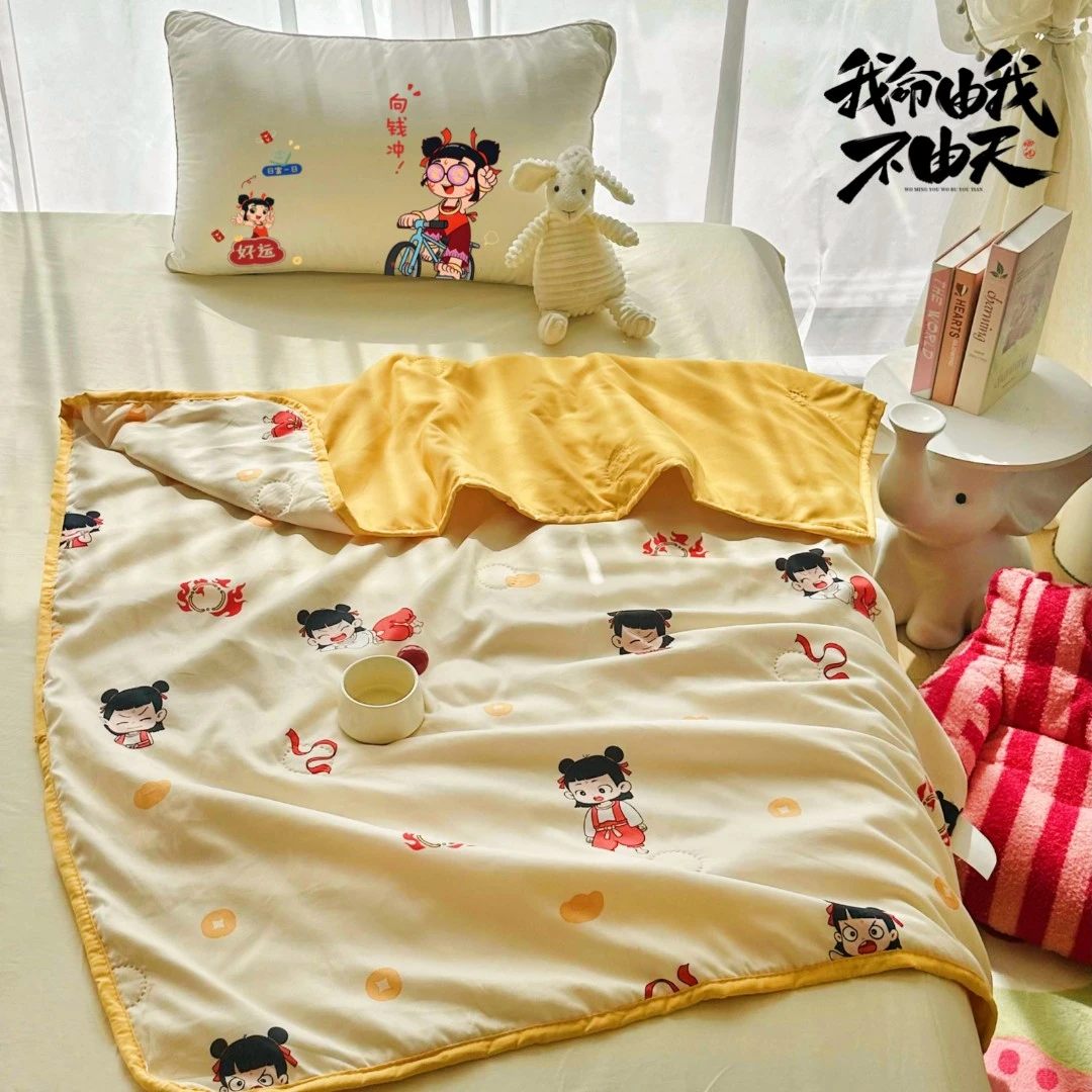 哪吒儿童被子夏凉被空调被夏被午睡被单人新生儿宝宝机洗薄款D