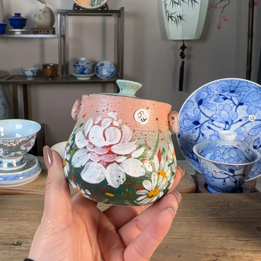 杯景德镇陶瓷柴烧多人