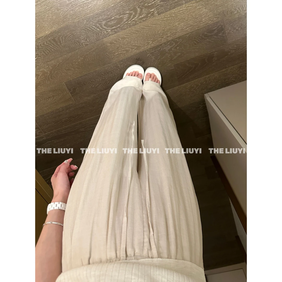 【LIUYI】呼吸裤~夏季亚麻天丝混纺直筒裤53267