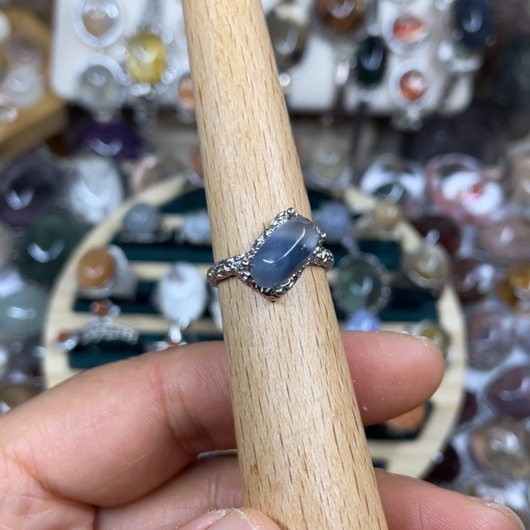 【闪购商品】银S925镶嵌珠宝半成品水晶戒指