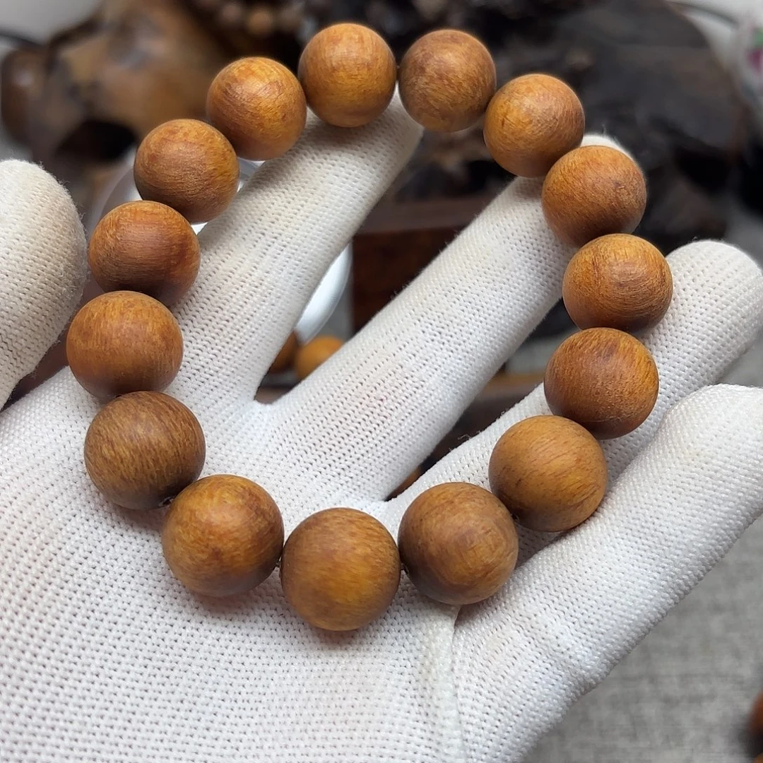 平***乐贡木印贡手链1.5火焰黄