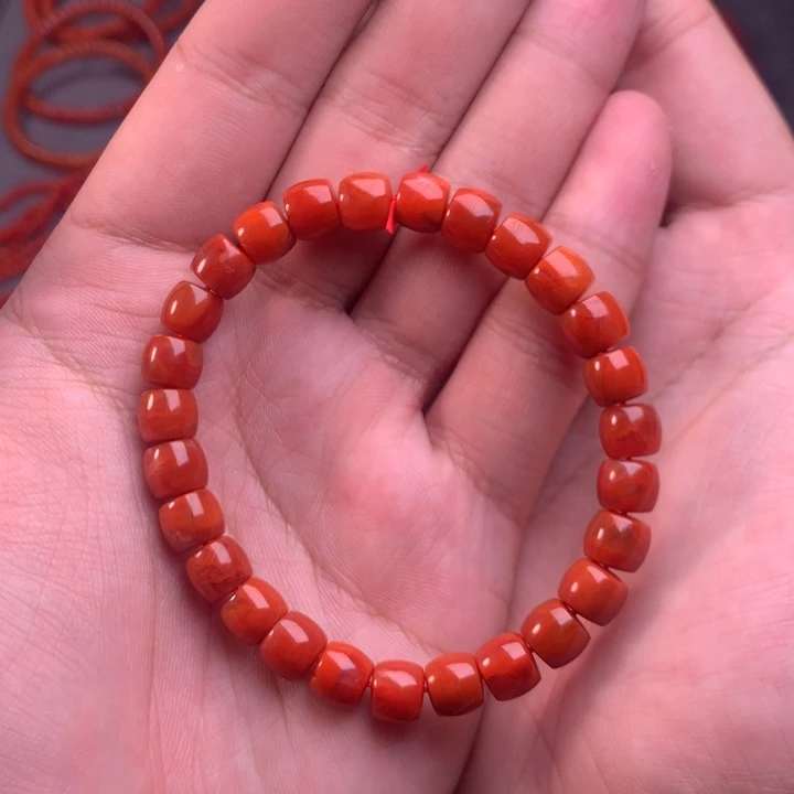 【闪购商品】未镶嵌配饰南红玛瑙精工直切卡7mm