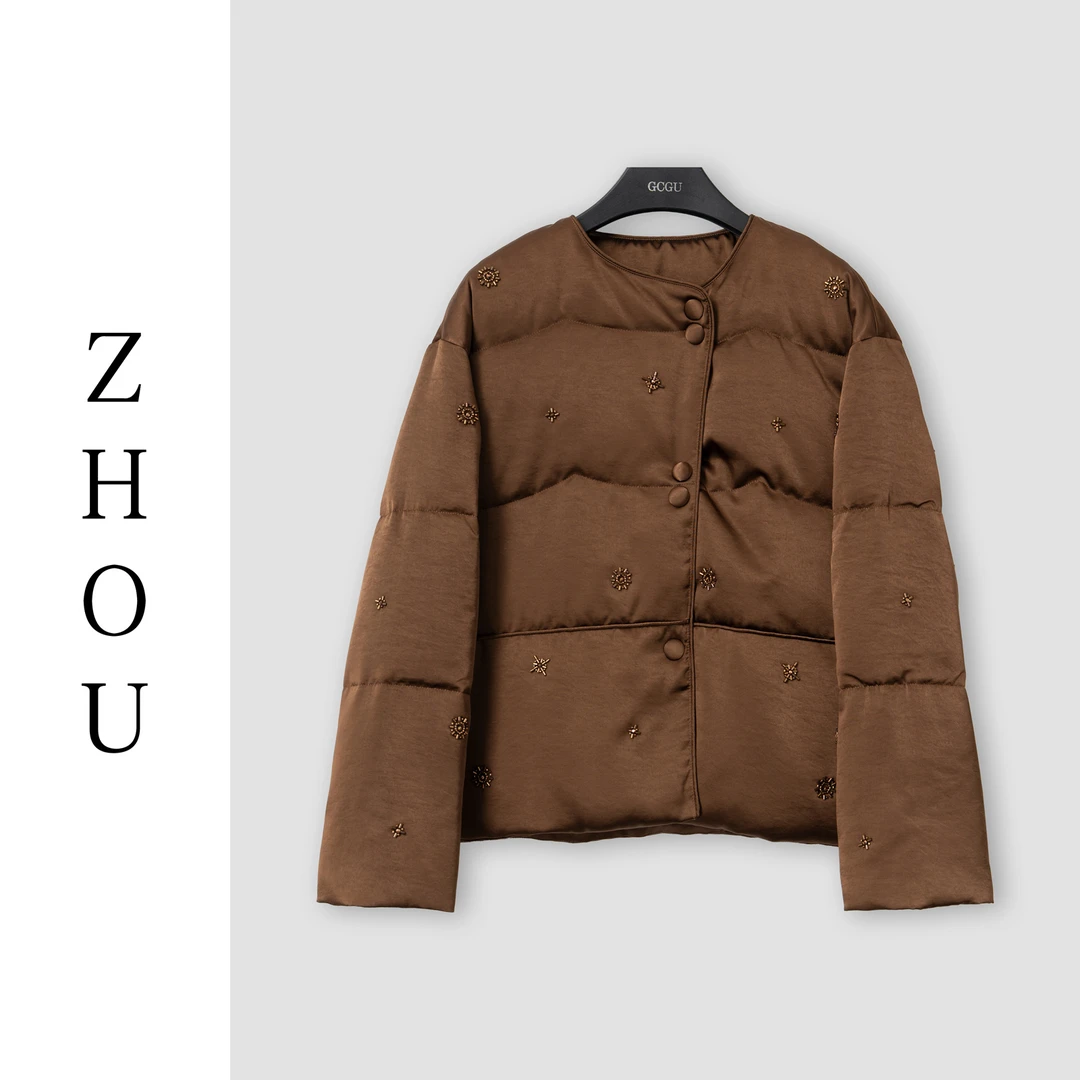 （周哥甄选）咖色羽绒服-32709