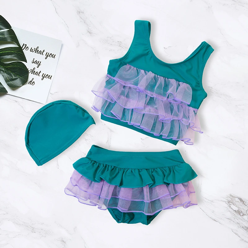 【女宝】A类亲肤中小童分体泳装裙式女宝宝韩比基尼套装小公主泳衣