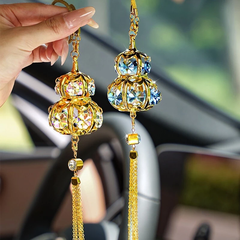 水晶葫芦汽车内后视镜上装饰品车载挂件吊坠高档平安女士2025新款