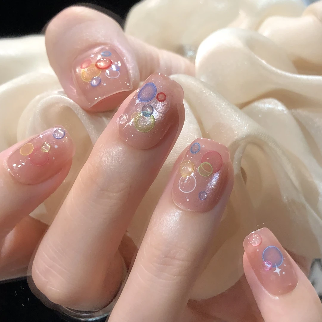 【泡泡糖】纯手工穿戴甲可拆卸美甲光疗甲