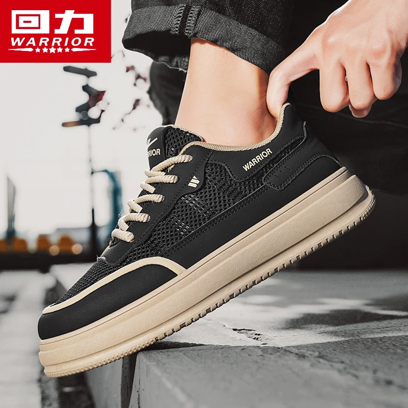 回力男鞋2025新款夏季透气网面运动休闲防滑厚底工作上班劳保板鞋