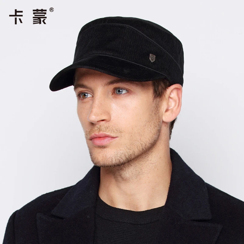 卡蒙 男款秋冬户外鸭舌帽休闲军帽韩版潮平顶帽