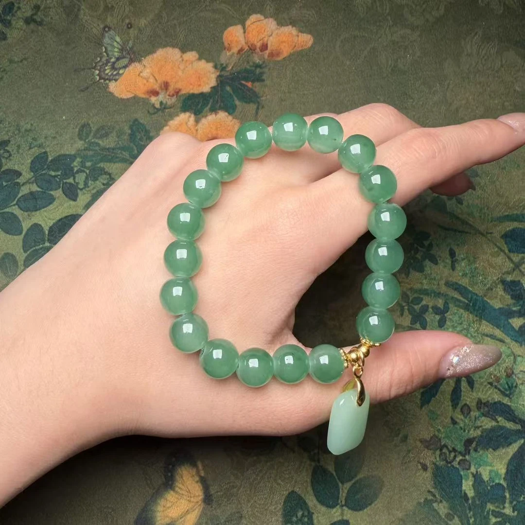 S1133-1-翠绿琉璃单圈手串