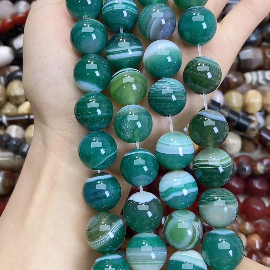 玛瑙/玉髓未镶嵌珠宝半成品玛瑙卡十六圆珠随机一条装散珠