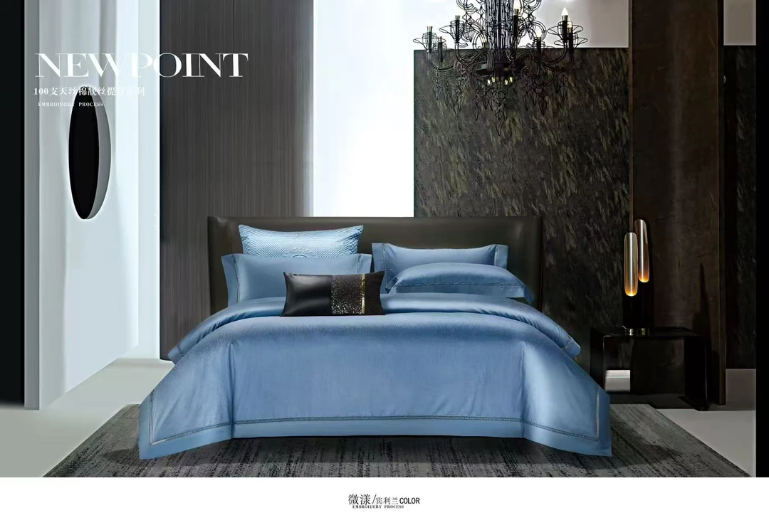高奢别墅设计金丝小锦缎提花四件套---微漾