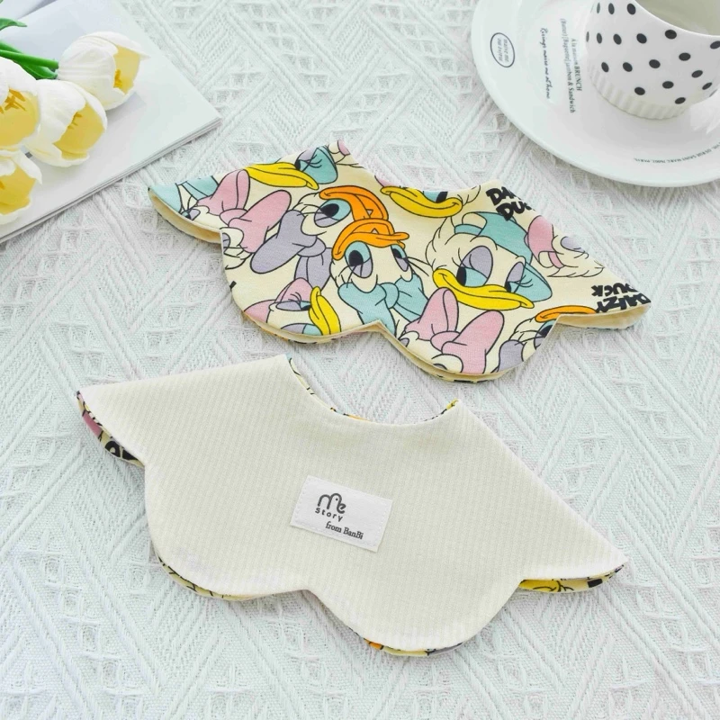 [U052]异色花瓣杏色黛西异色口水巾围兜新生儿防吐奶柔软透气围嘴