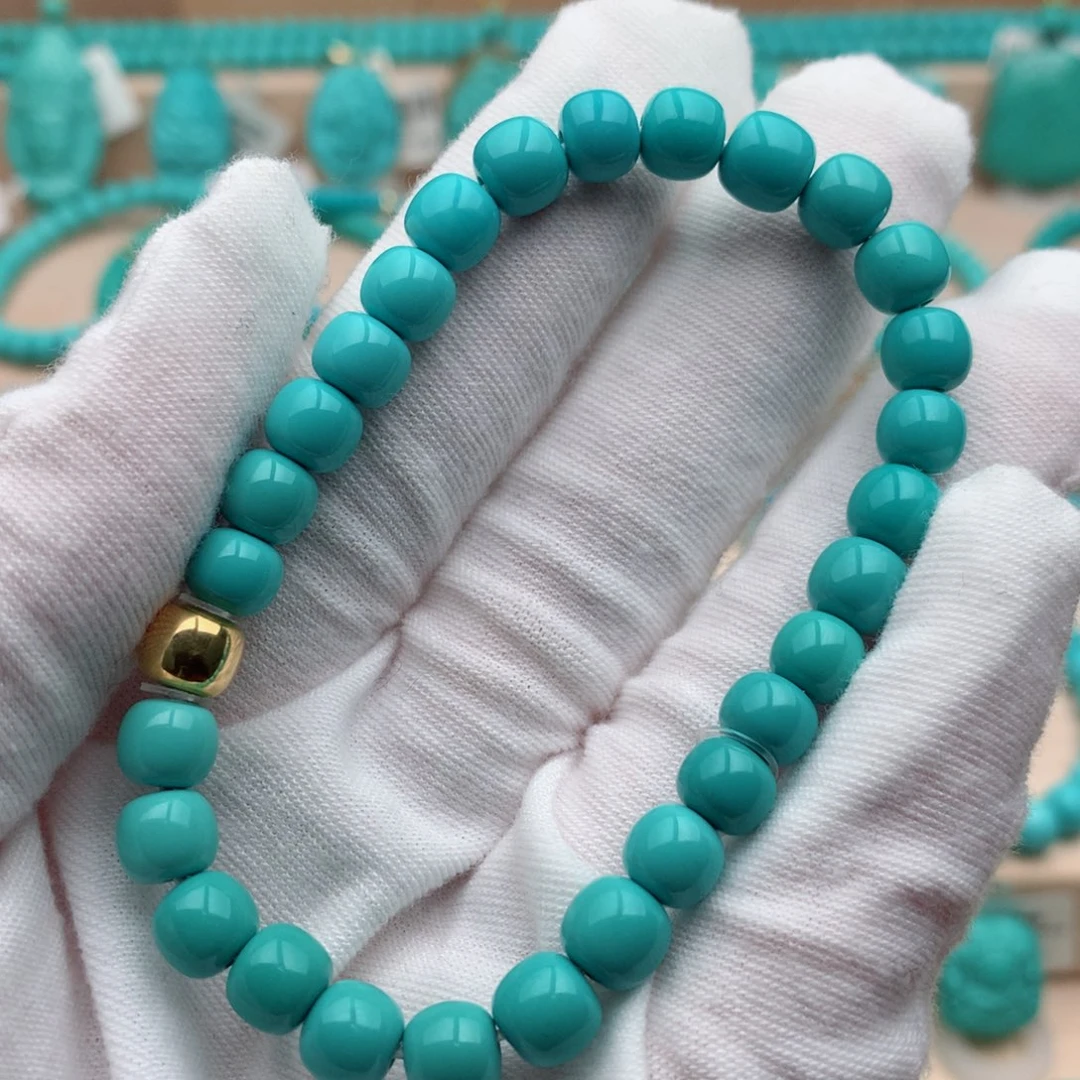 绿松石未镶嵌珠宝奇石6.8mm