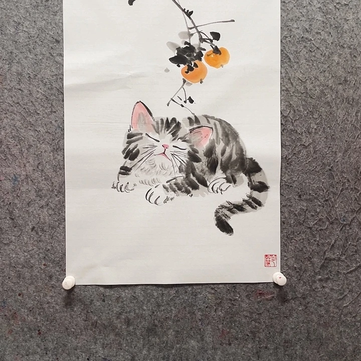 国画四尺三开国画作品手绘