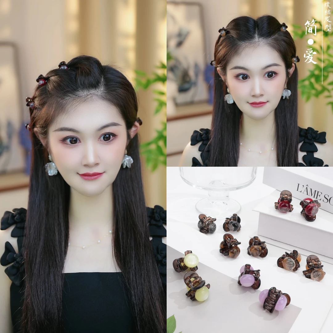 ins韩系迷你小抓夹可爱边夹复古网红碎发夹公主头发卡