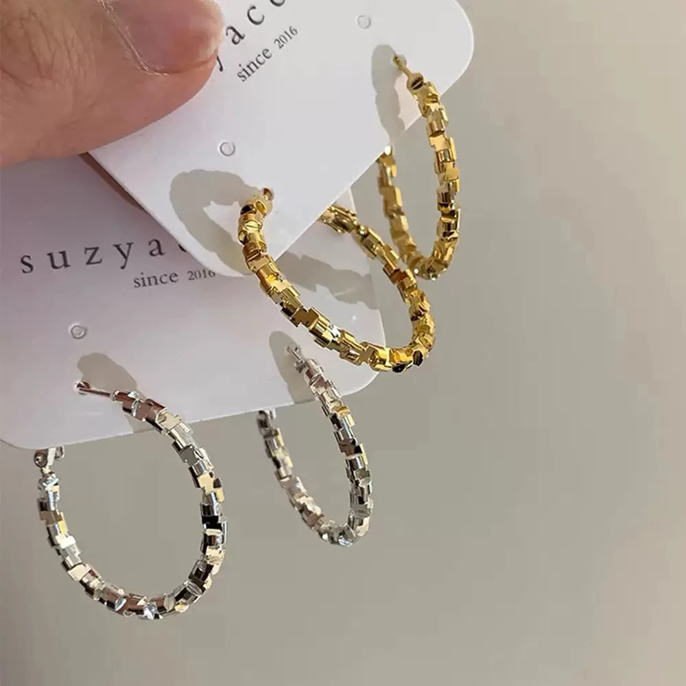 铜合金锆石耳饰 高级冷淡轻奢风碎银耳环小众设计感气质爆款耳饰