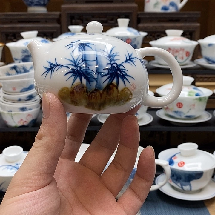 手绘微瑕竹子西施