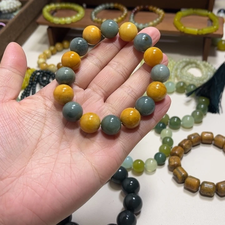 蛇纹石玉未镶嵌手链卡14
