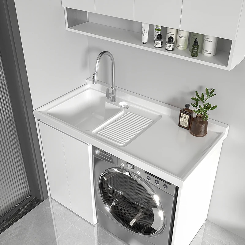 SUPOR/苏泊尔一号不锈钢阳台洗衣柜定制板一体洗衣池台伴侣洗衣柜