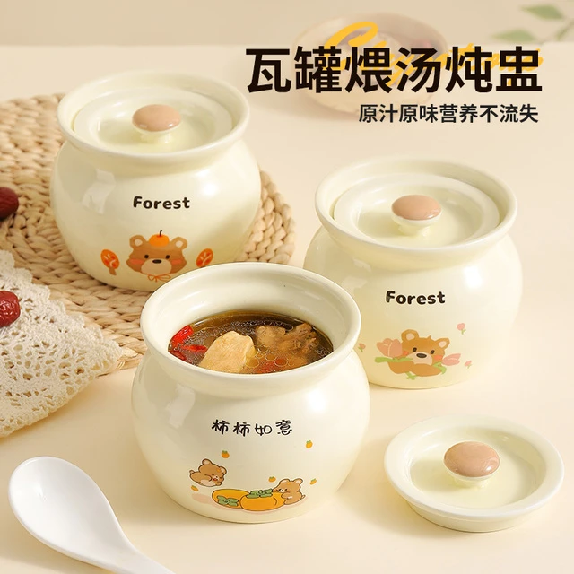 陶瓷炖盅瓦罐汤一人份燕窝隔水炖蒸菜食品级家用鸡蛋羹专用蒸蛋碗