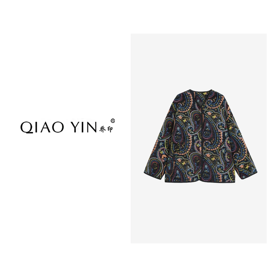 QIAO YIN"外套“时尚百搭复古设计师厚款长袖外套QY28517