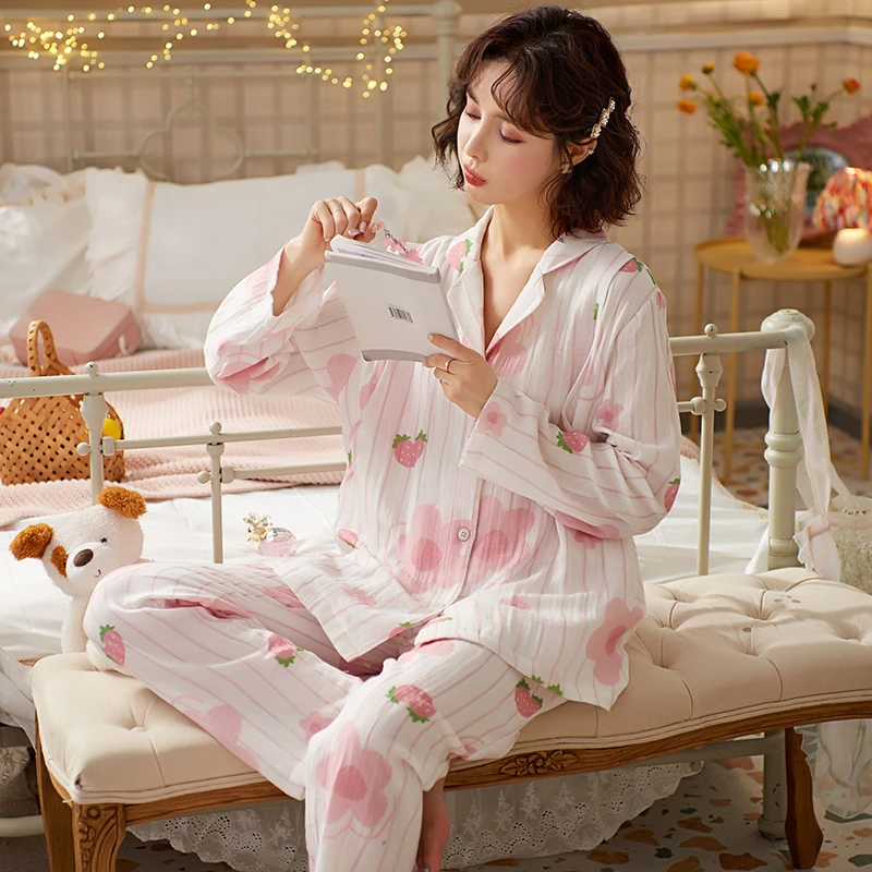 月子服夏季薄款产后纯棉纱布孕妇睡衣哺乳怀孕期喂奶