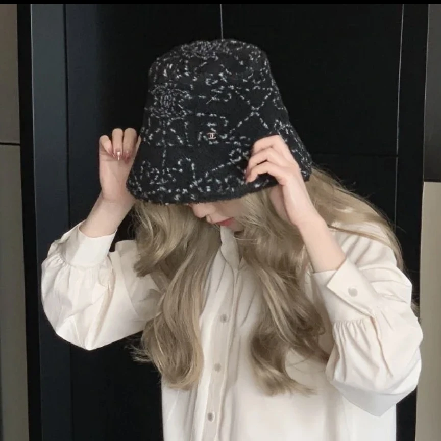 99新 Chanel/香奈儿 积分-588/汤/P205336294/虚线图案渔夫帽 M码