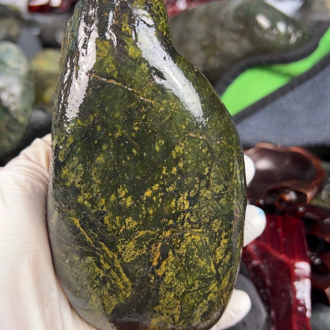 合金蛇纹石玉西藏藏玉药王石户*