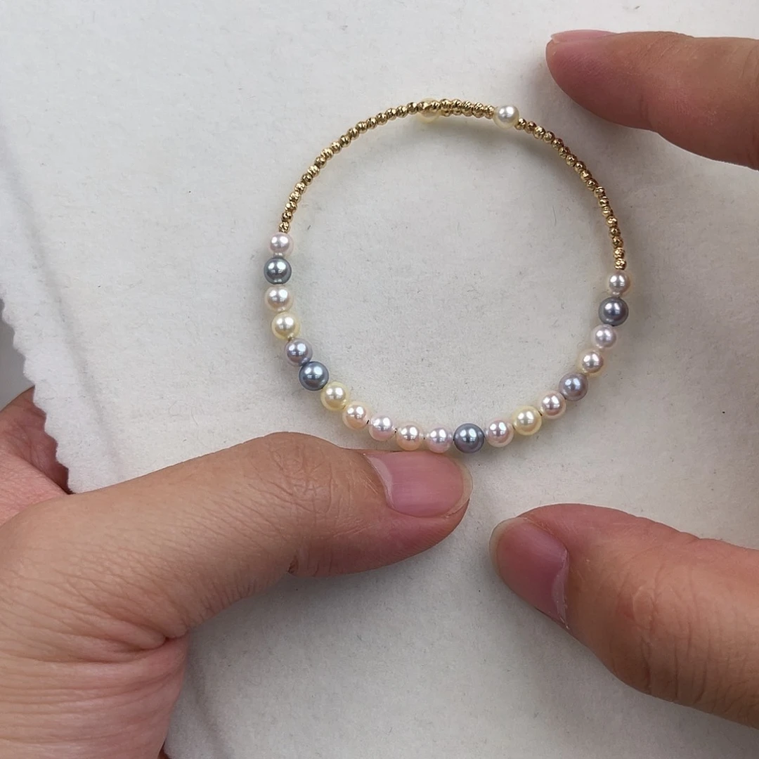 海水珍珠18K金镶嵌手镯