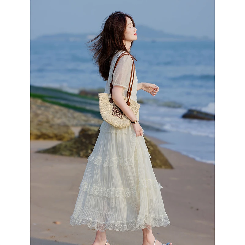 【奶油蛋糕】时尚气质套装洋气衣服女温婉大方气质长裙SXTZC25025