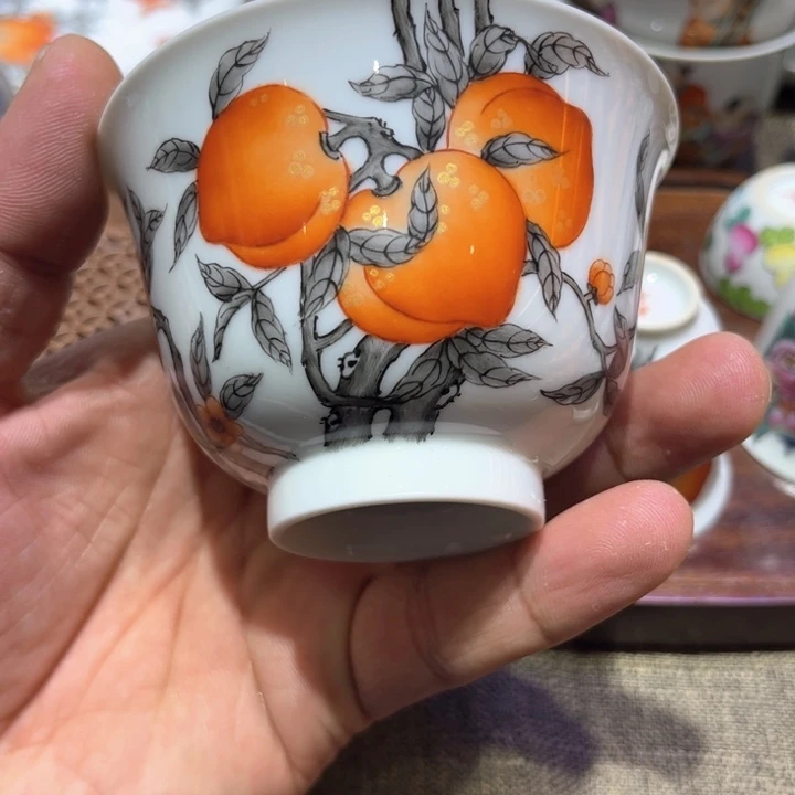 纯手绘精品盖碗杯