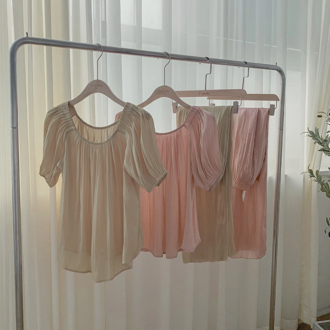 【流光入梦】一字肩短袖+阔腿裤套装FS205S058+FS205X031