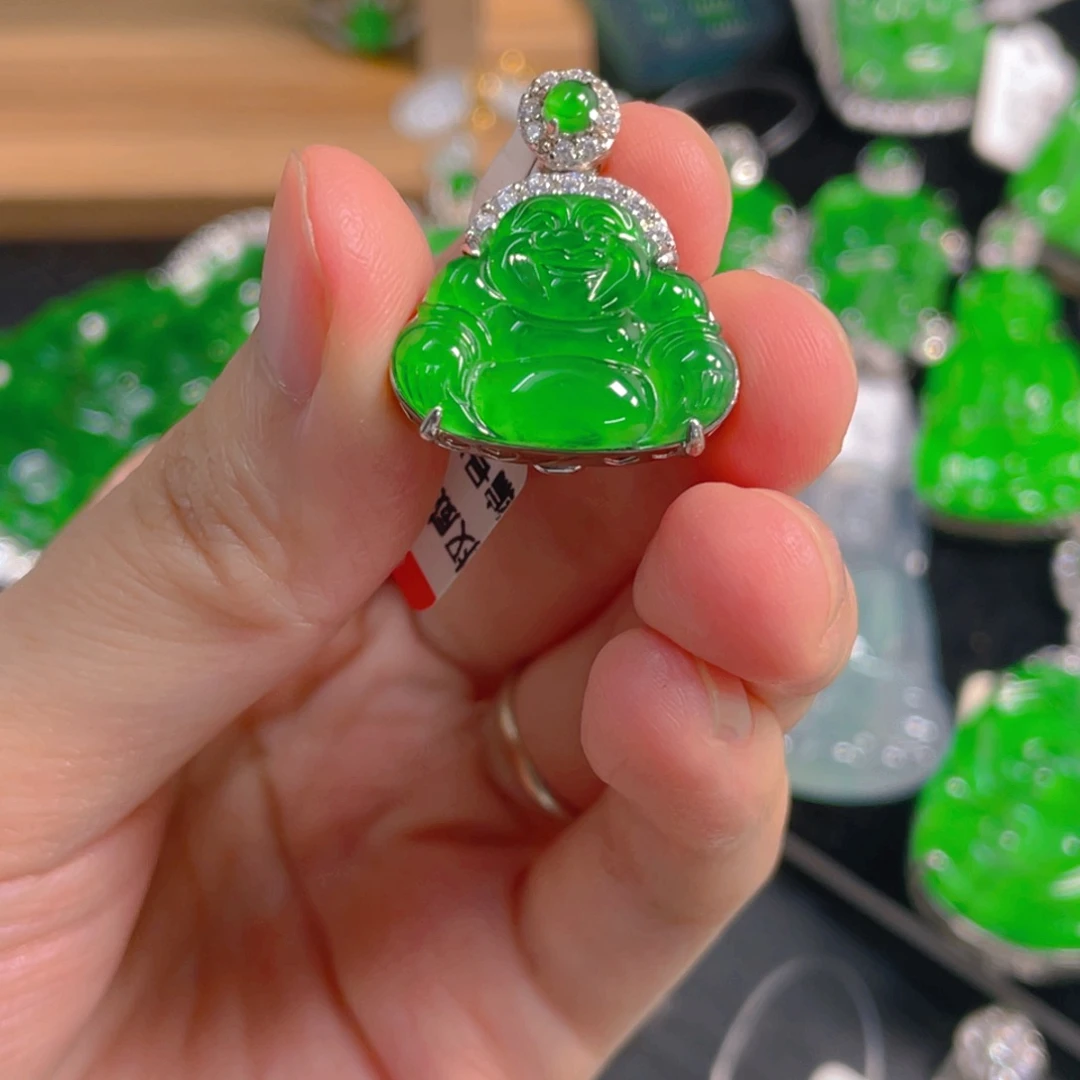 翡翠银S925镶嵌吊坠(不含链)