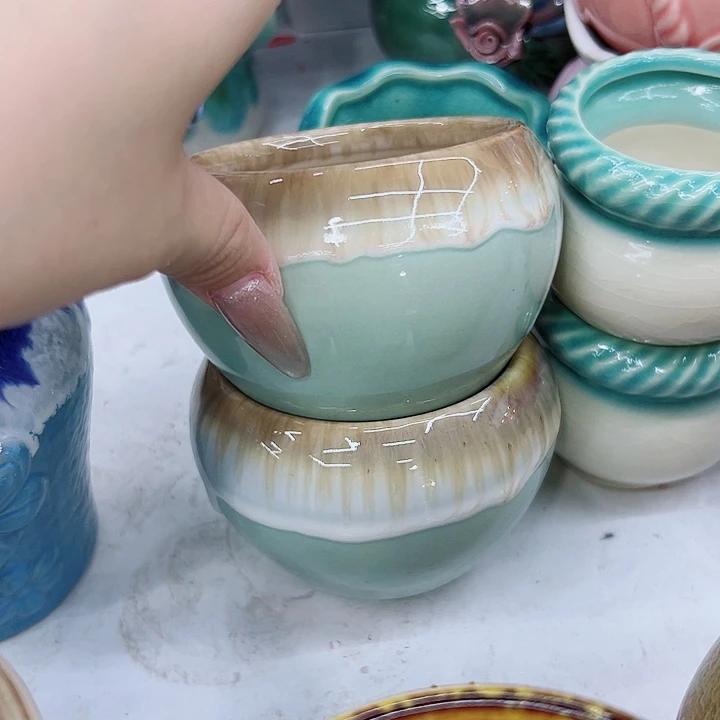 有孔，满10元发货多肉陶瓷花盆