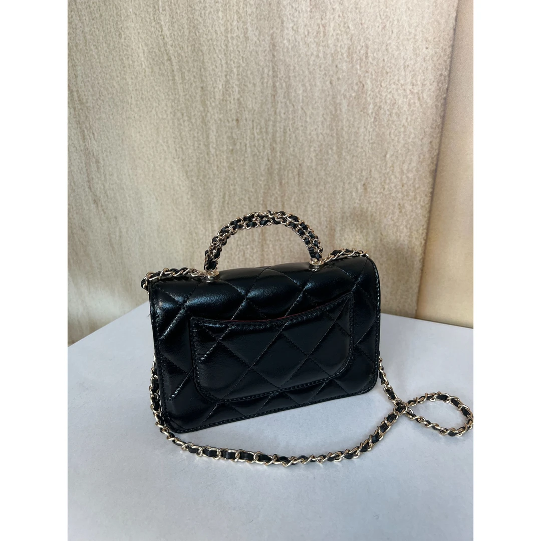 TOLEX2025新款手工时尚缠绕百搭手提女包黑色18cm
