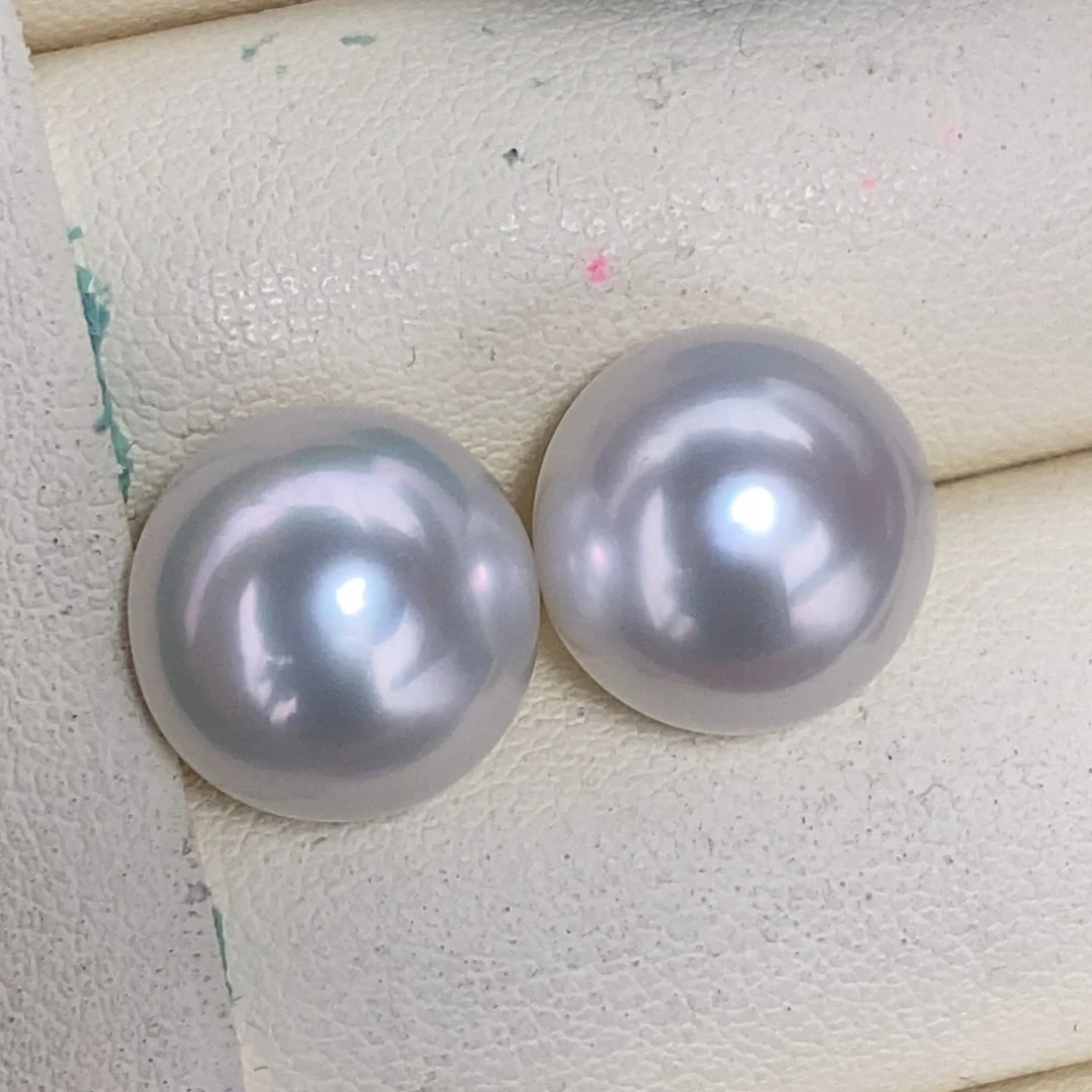未镶嵌13-14冷光澳白馒头对珠海水珍珠