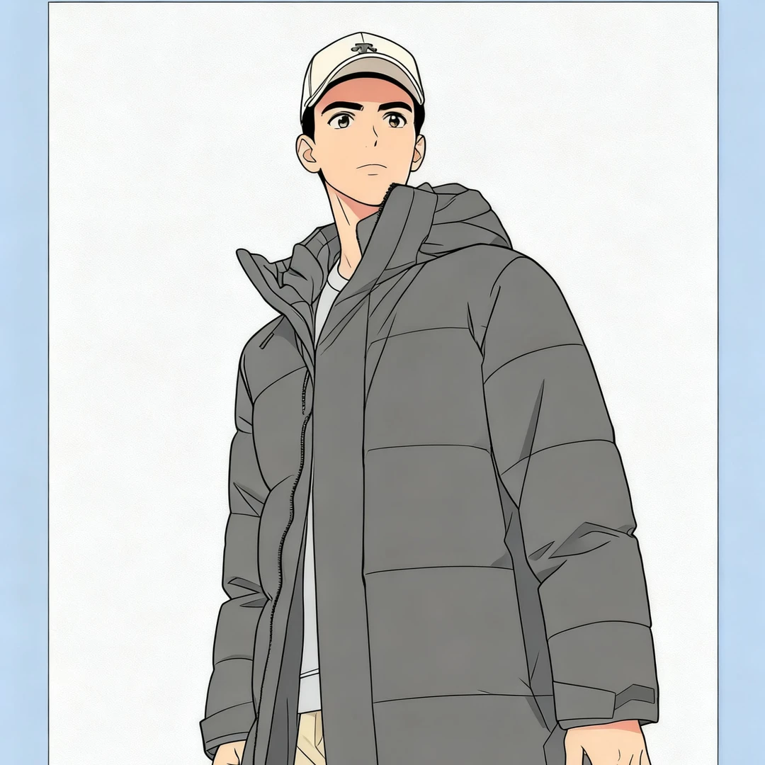 2402男女同款加厚长款连帽外套