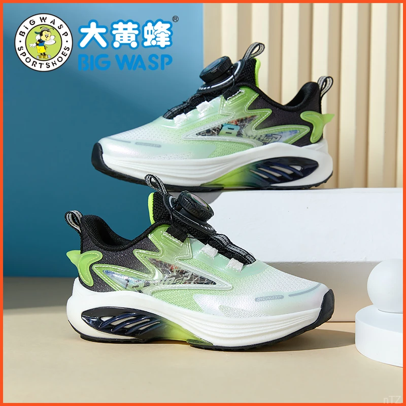 大黄蜂童鞋儿童鞋子秋季爆款软底透气运动鞋男童旋转纽扣跑步鞋