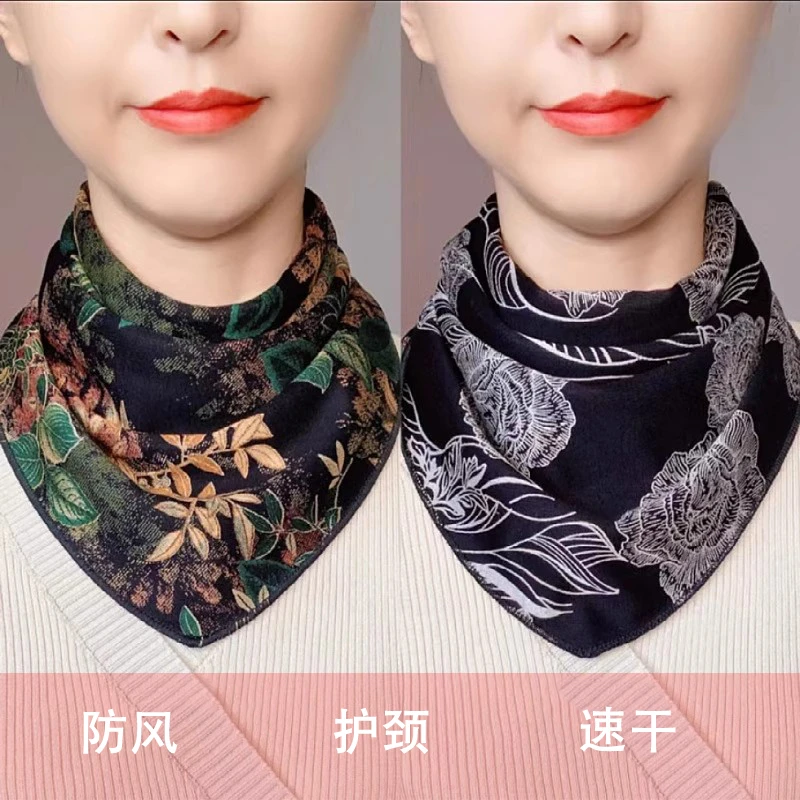 头巾三角巾围脖女2024秋冬季时尚女士双面帽巾保暖加厚护颈假领子