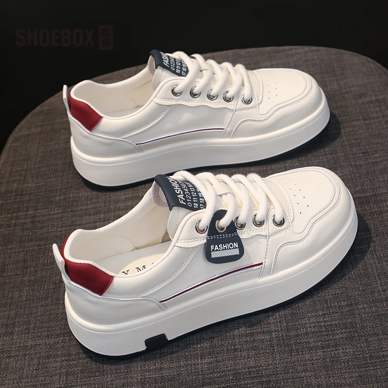 SHOEBOX鞋柜网红2025秋季小白鞋女百搭韩版款平底休闲时尚运动鞋
