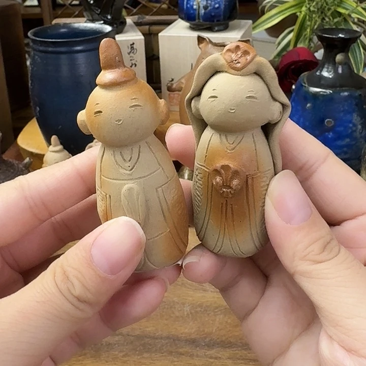 行***穷中居千鹤备前烧置物套组福利一口价