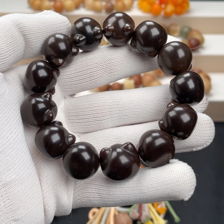 菩提根/象牙果吊坠卡18黑猫头通货